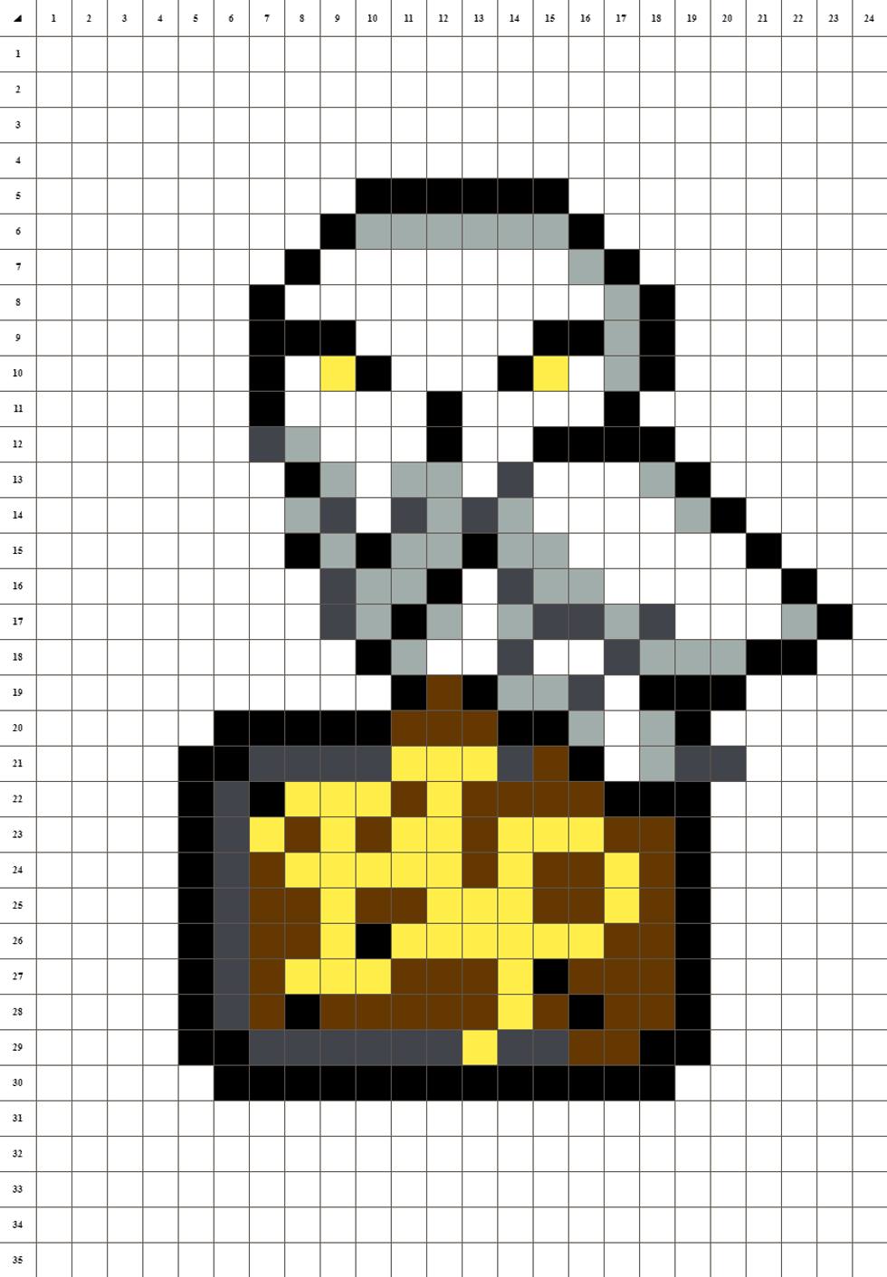 PIXEL ART OF EDWIG, THE OWL FROM HARRY POTTER