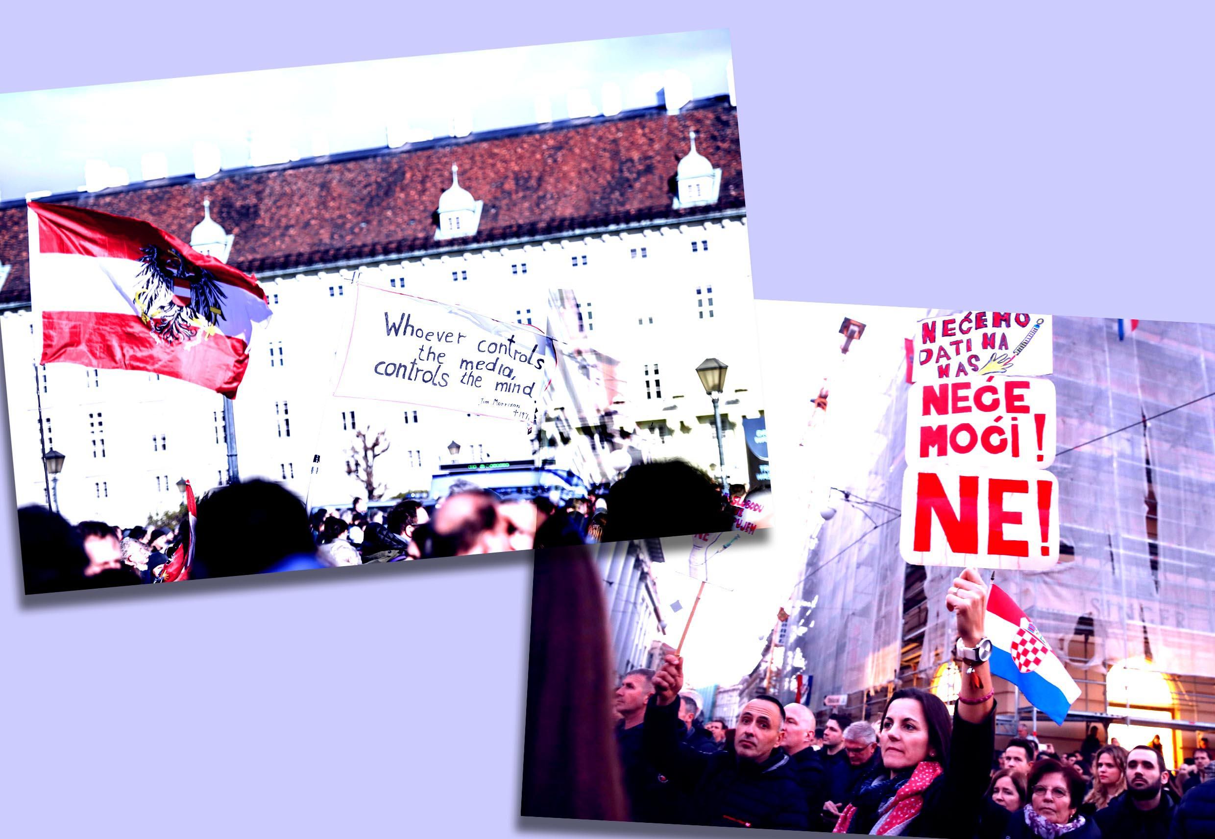 Da Vienna a Zagabria, mezza Europa in piazza contro le nuove restrizioni