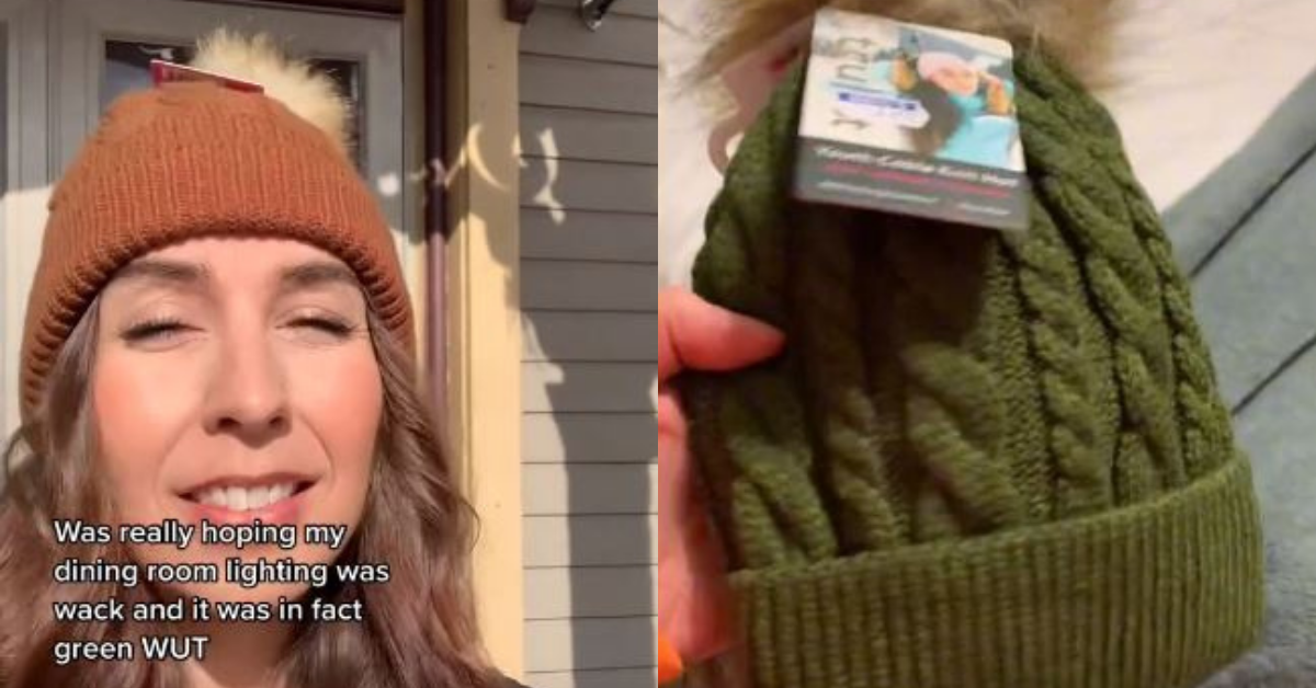 TikToker Stunned After 'Green' Hat She Just Bought Turns Out To Be Brown Thanks To Store Lighting