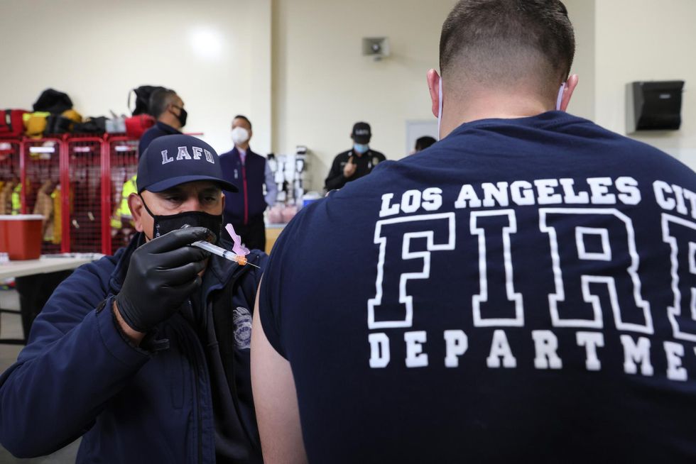 Los Angeles firefighter allegedly pulled down his pants and wiped his butt with a vaccine mandate order