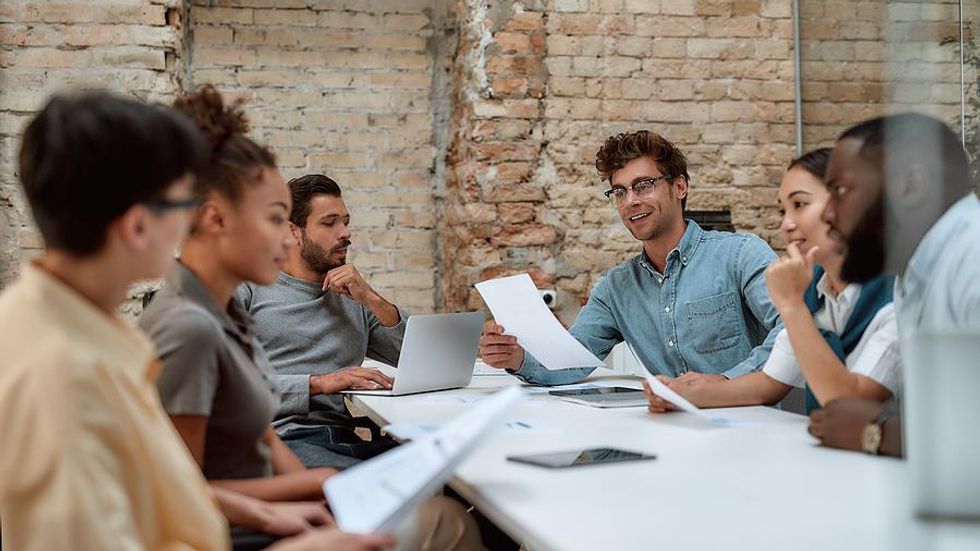 Creative employees in a meeting