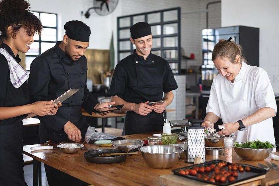 Chefs working in a kitchen