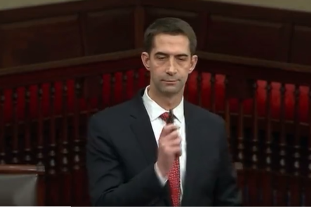 Tom Cotton Rips**t Furious About Reporters Reporting, Will Send Them To Gitmo Or Maybe Fayetteville