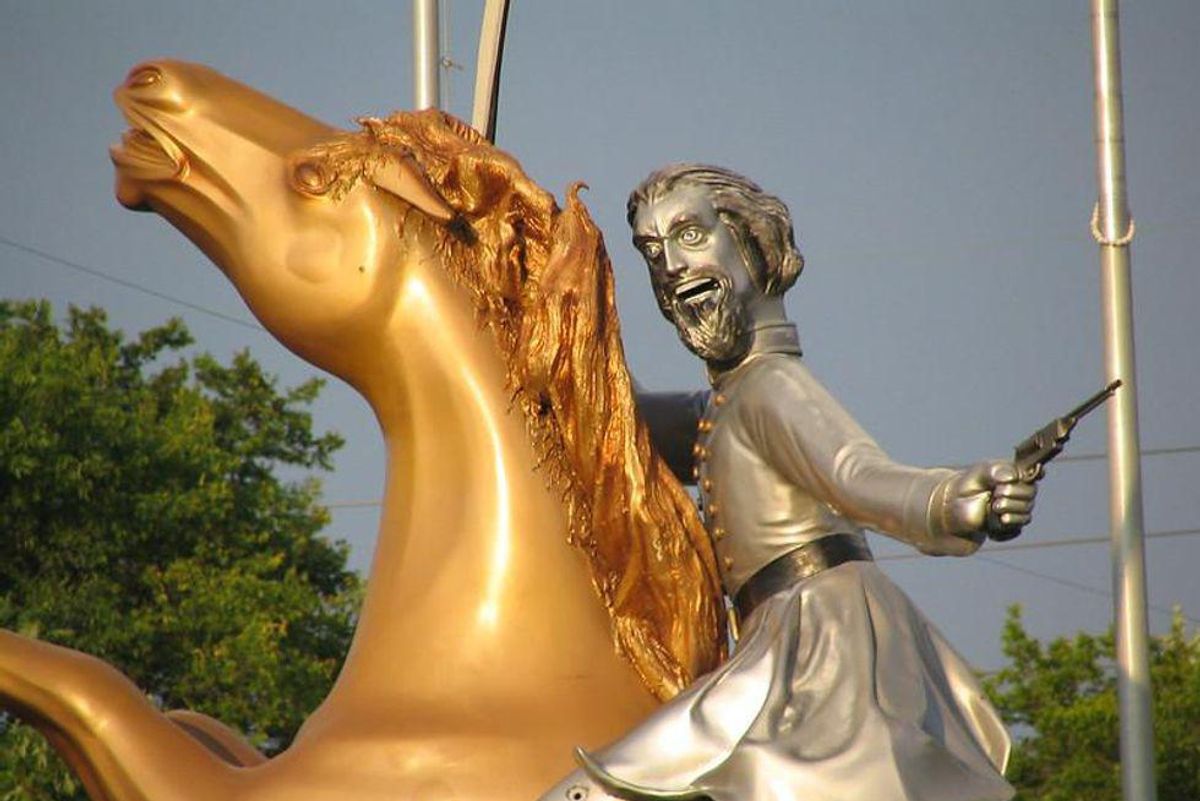Tennessee Finally Removes Crime Against Art/Humanity Statue Honoring Racist Traitor Founder Of KKK