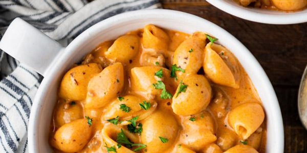 One Pot Creamy Beef and Shells - My Recipe Magic