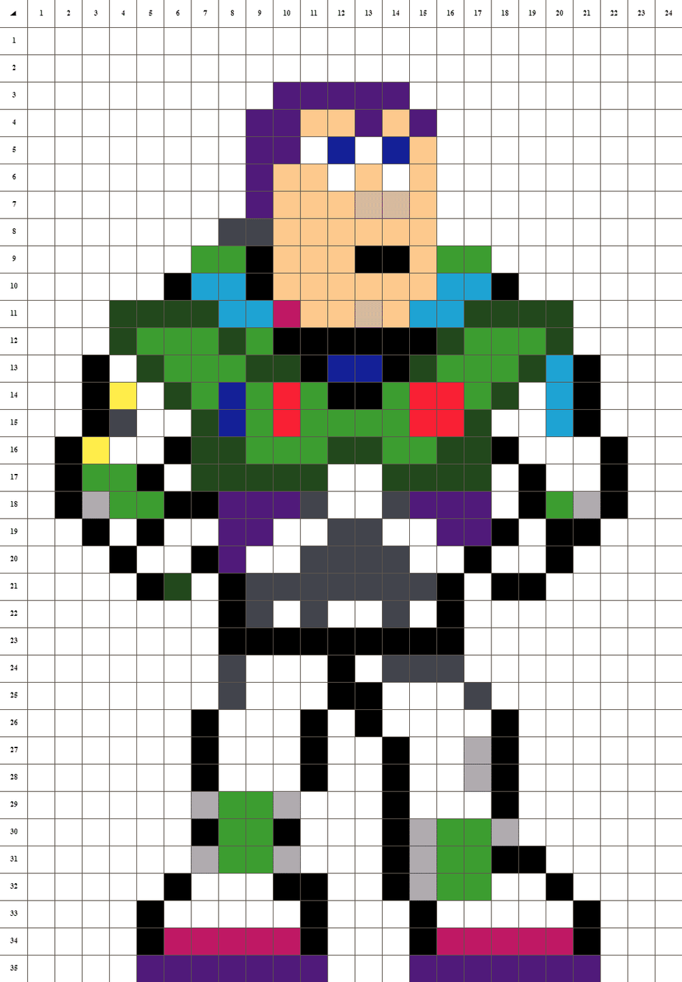 PIXEL ART OF BUZZ LIGHTYEAR, THE TOY STORY TOY