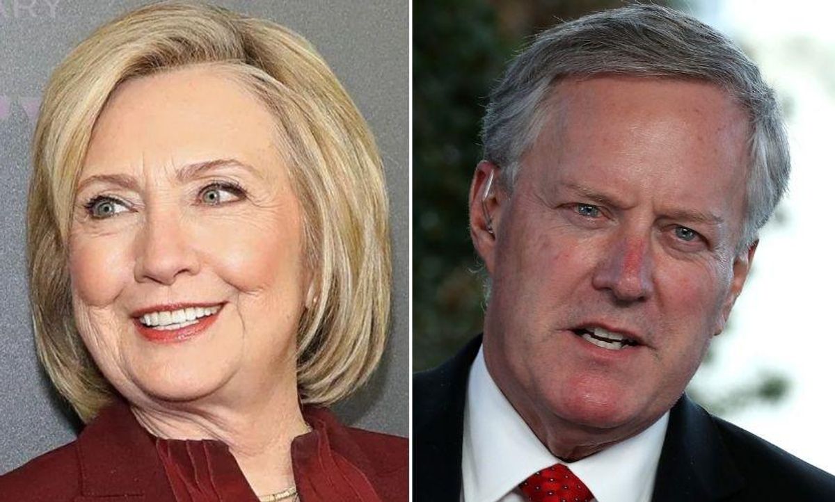 Hillary Perfectly Trolls Mark Meadows After 1/6 Panel Finds He Used Personal Email Accounts for Government Business