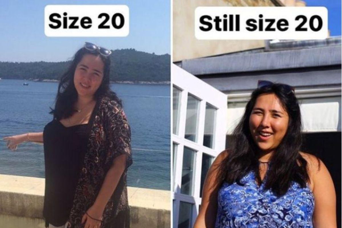 This woman's powerful 'before and after' photos crush myths about body positivity.