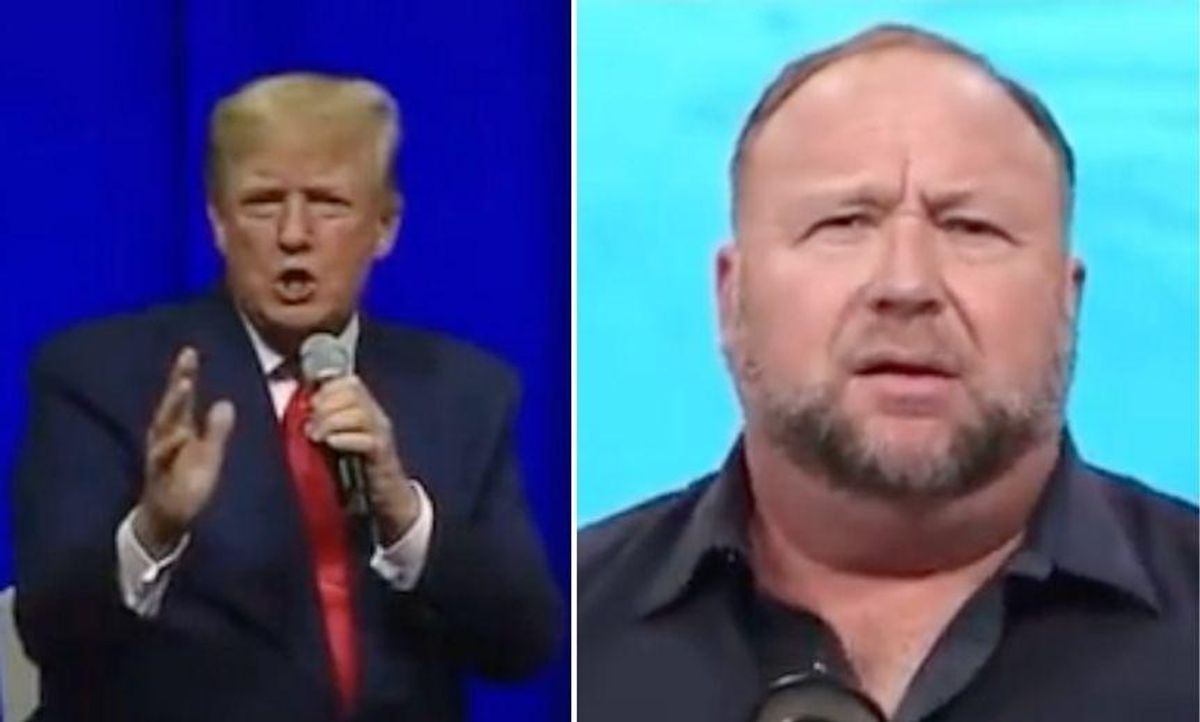Alex Jones Rails Against Trump for Getting His Booster Shot in Unhinged Rant—and Yeah, No One Is Surprised