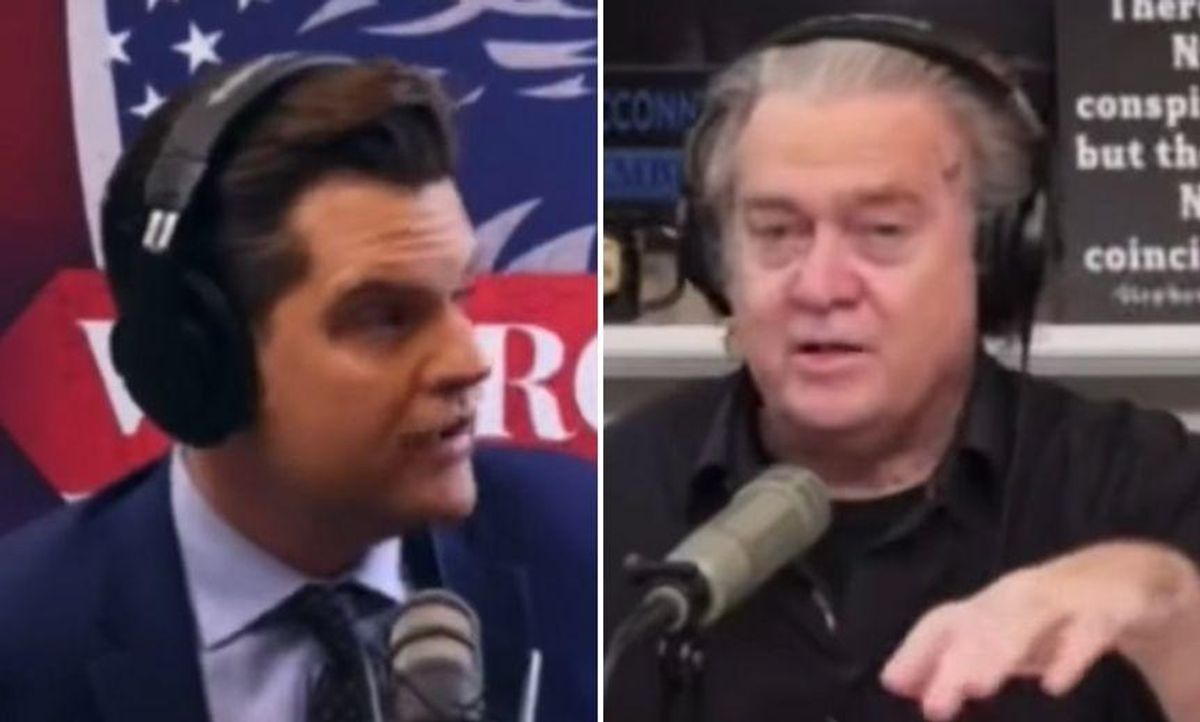 Steve Bannon and Matt Gaetz Talk '4000 Shock Troops' to Take Over the Government—and It's Chilling AF