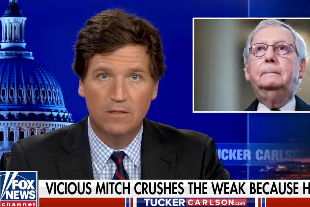 Tucker Carlson Accuses Mitch McConnell Of 'Crushing The Weak Because He Can,' But Like In A Bad Way