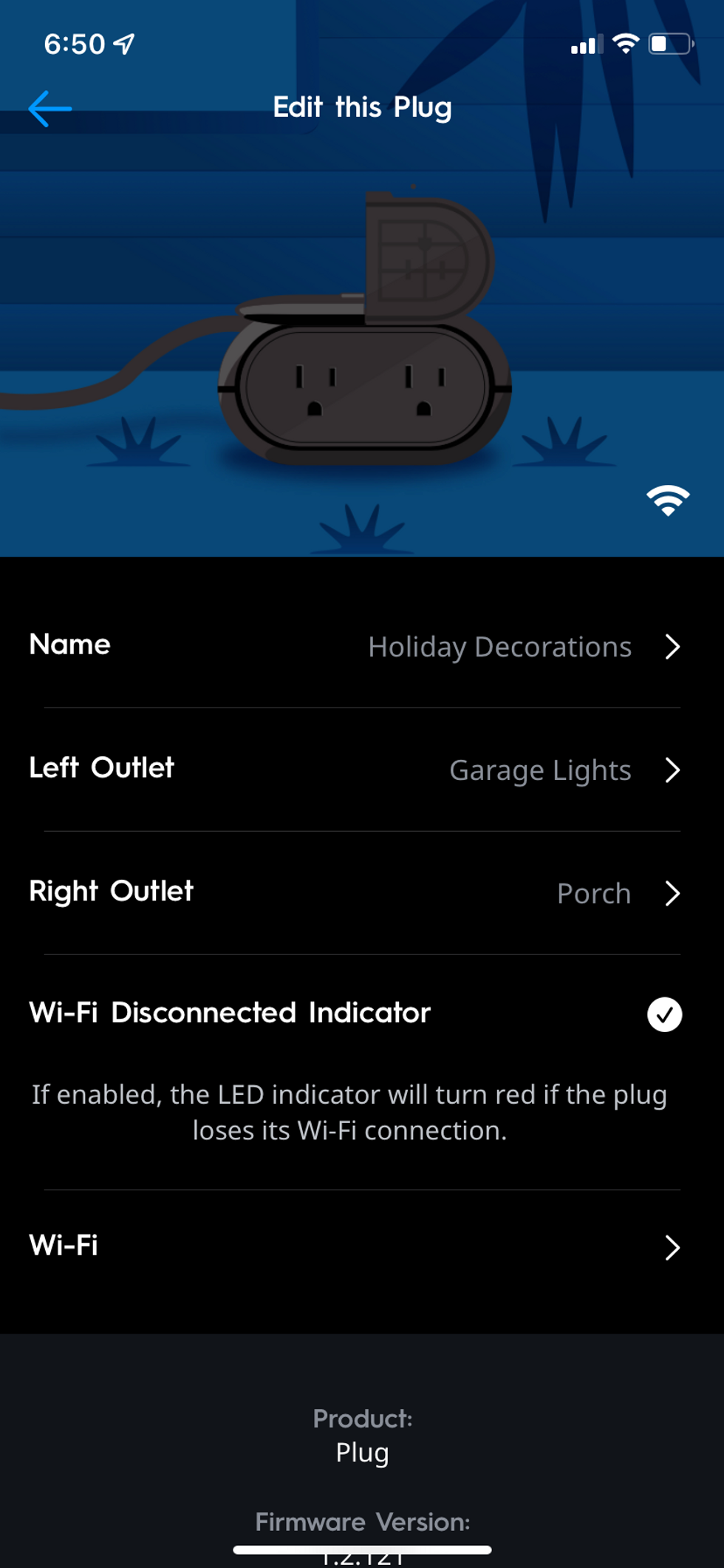 in cync app showing edit page for naming your outlets on Cync plug