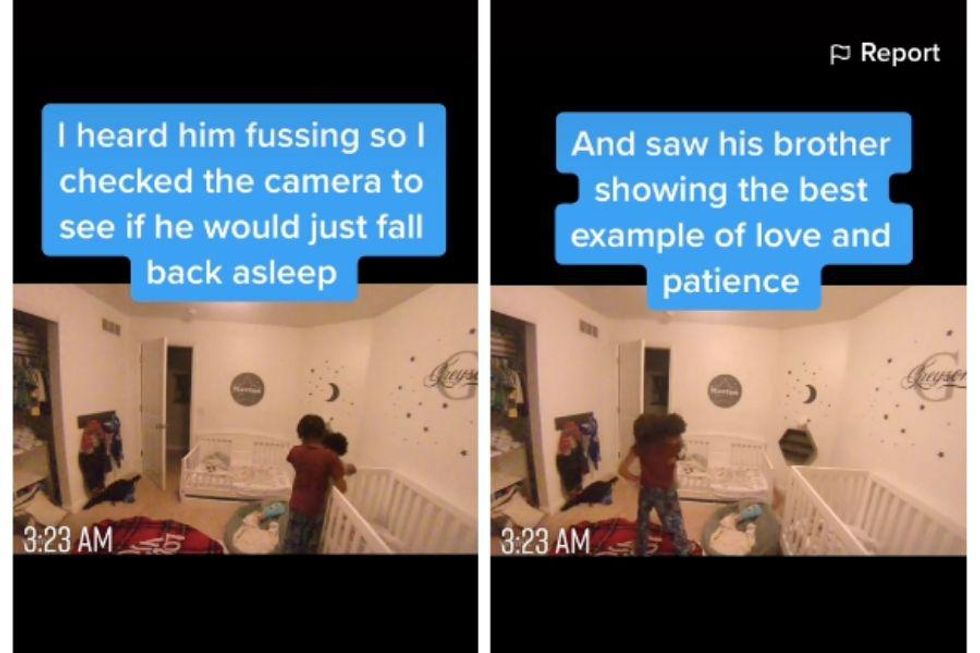 Mom discovers her 10-year-old comforting toddler brother at 3am so she could fall asleep