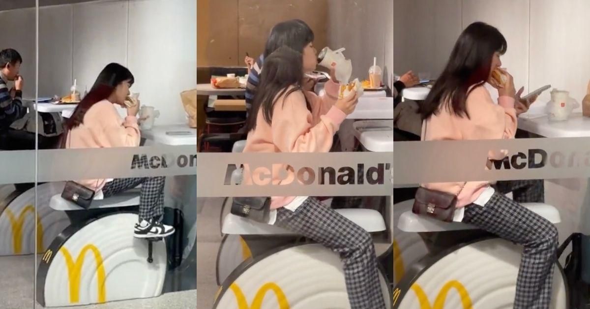 Video Of Woman Enthusiastically Eating While Riding A McDonald's Stationary Bike Goes Viral