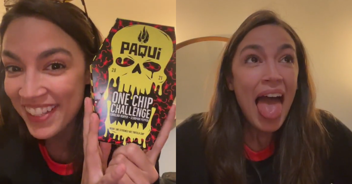 AOC Just Rang In Christmas By Eating An Incredibly Spicy Chip—And Her Reaction Says It All