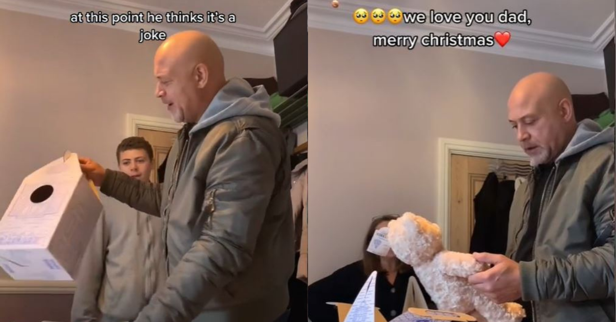Man Breaks Down In Tears After Getting Stuffed Bear That Plays His Late Mom's Voice In Emotional Video