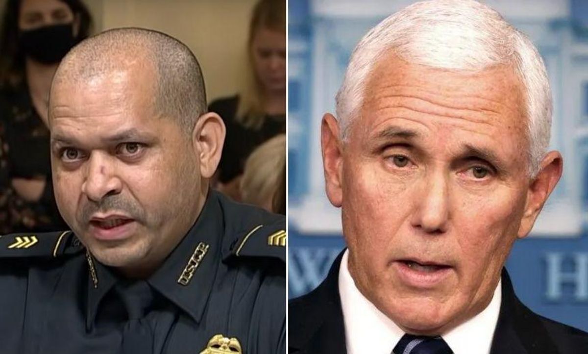 Capitol Police Officer Brings Chilling Receipts after Pence Downplays Insurrection