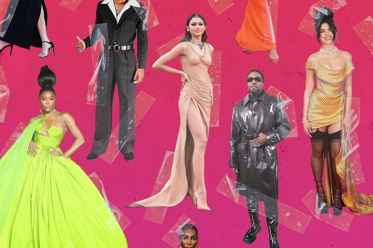 Gabrielle Union Wears Plunging Dress & Platforms at Versace Show