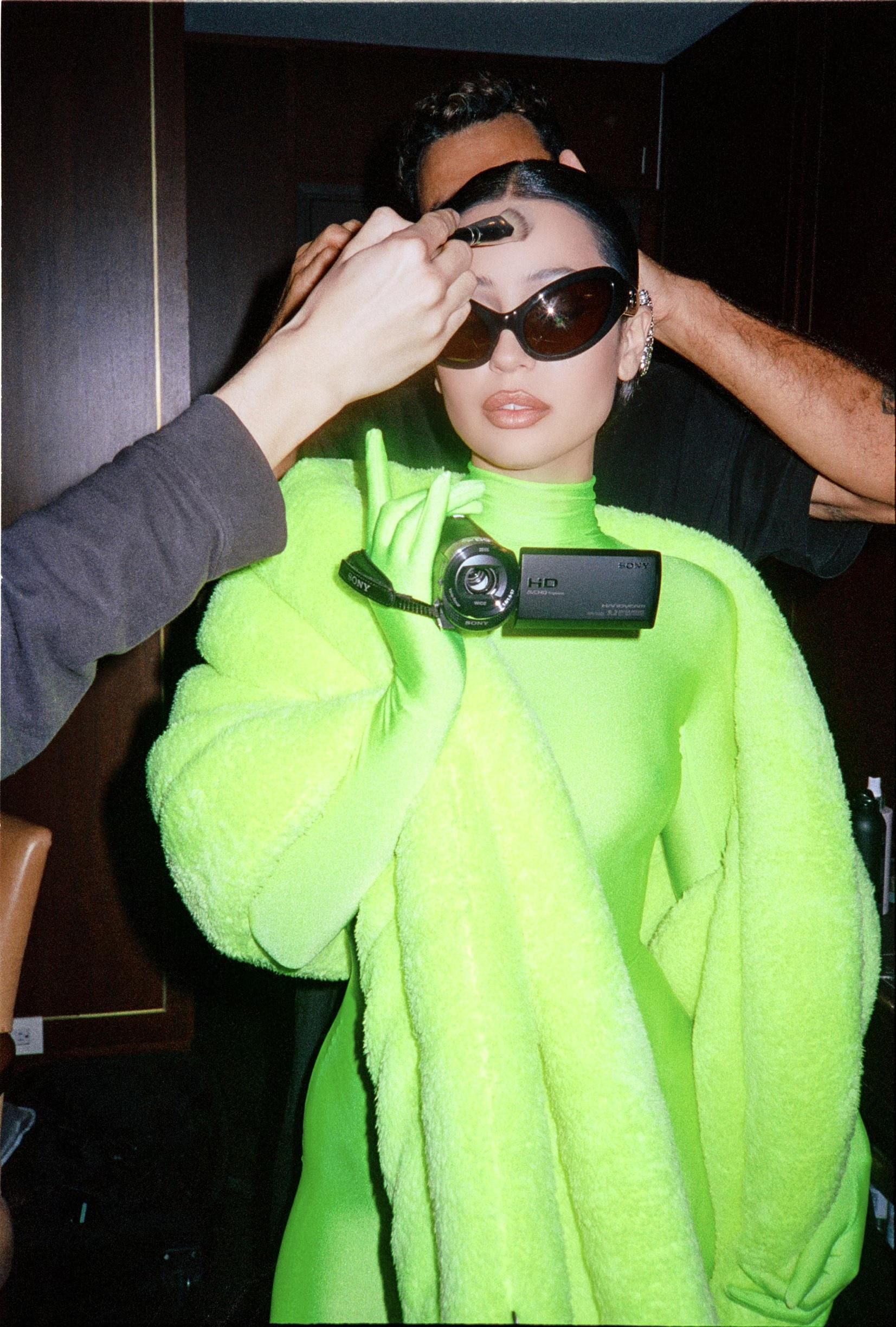 green balenciaga outfit