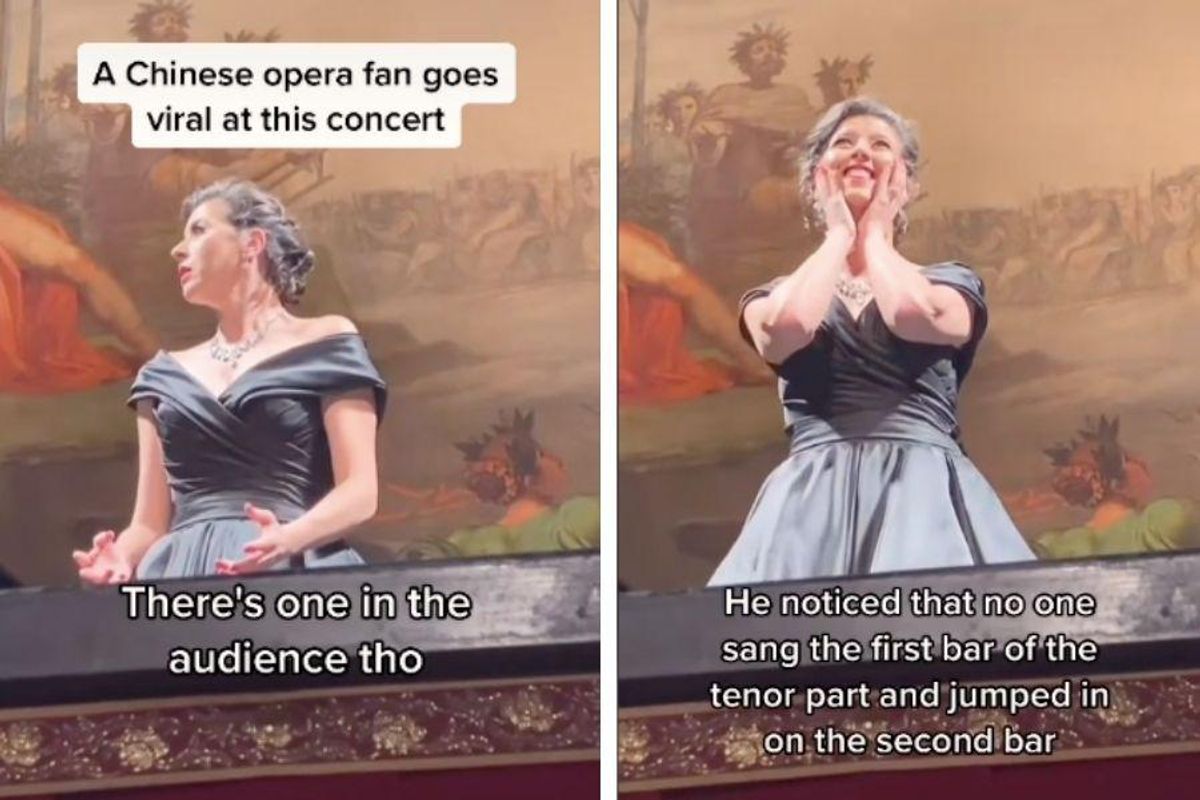 Opera star delighted by stranger who stood up in the audience and started singing with her