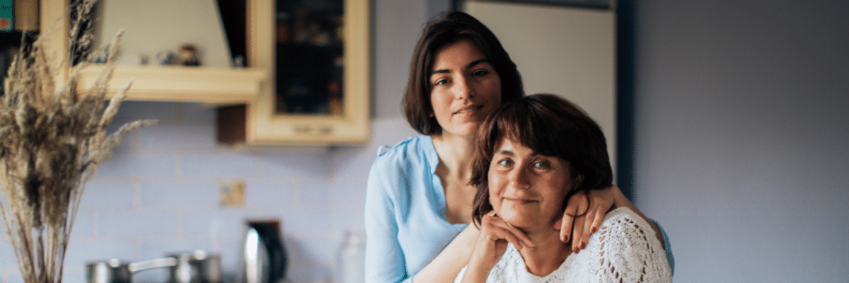 two women posing