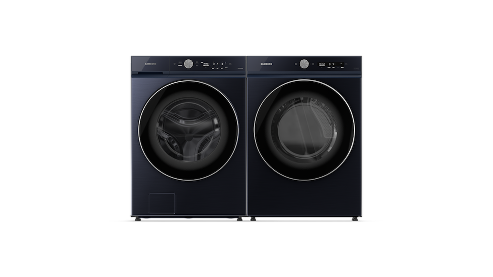 product shot of Samsung Bespoke front load washer and dryer