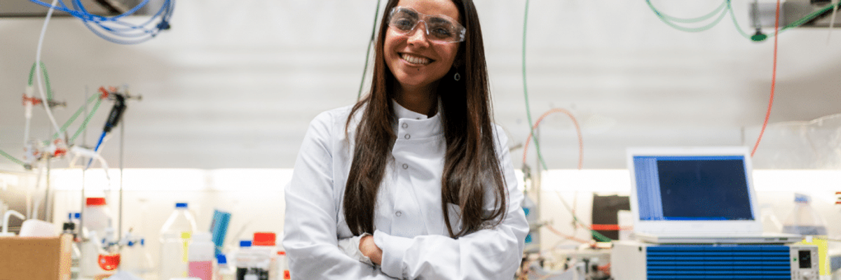 female scientist standing in laboratory 