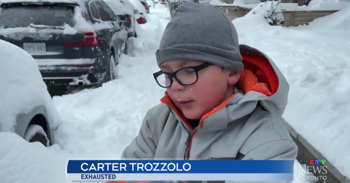 Kid 'Exhausted' From Shoveling Is Instant Internet Icon After Video Of News Interview Goes Viral