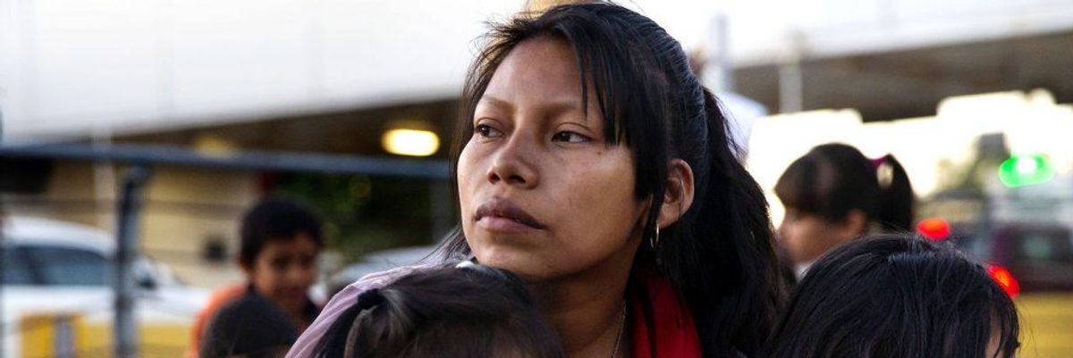 Mother with her three kids.