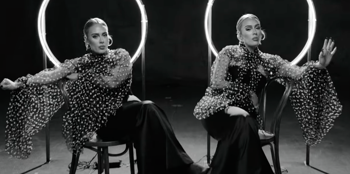 Adele Wears Harris Reed and Vivienne Westwood in 'Oh My God'