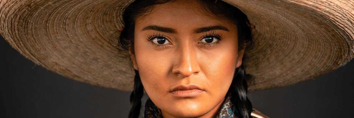 Adelita with a serious face