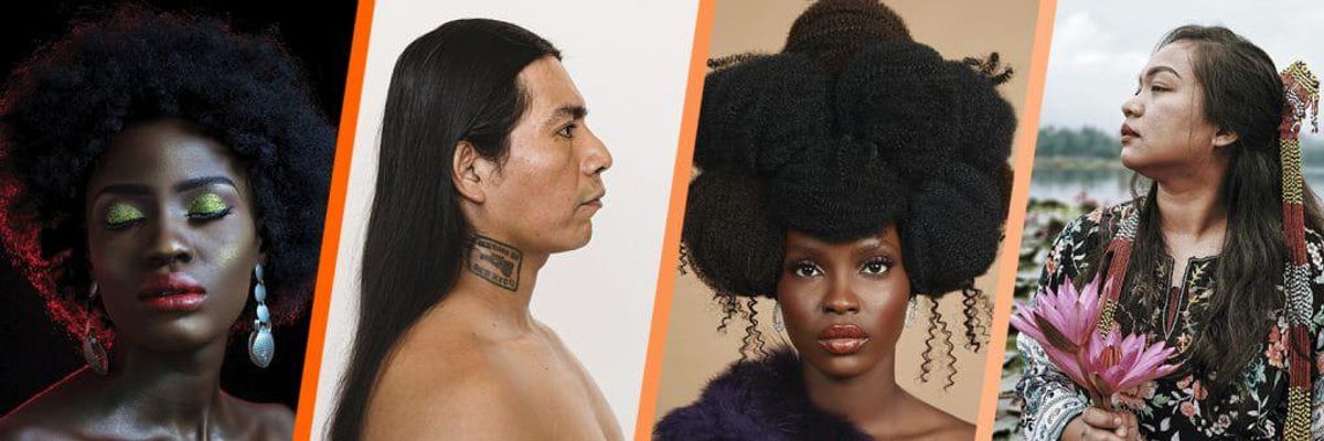 dark skinned woman with makeup,
