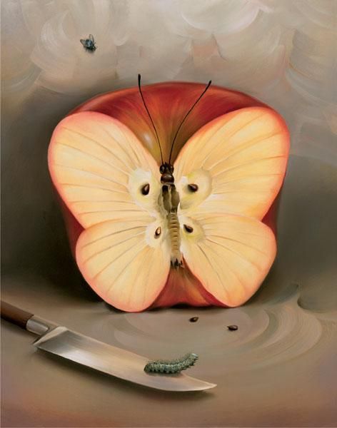 apple butterfly illuson