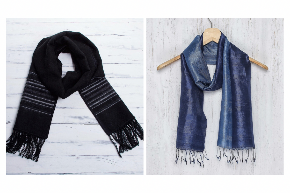 8 beautiful scarves, hand-made by local artisans, under $30