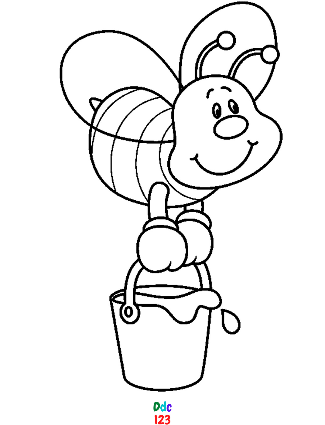 Bee Coloring Pages for kids - DDC123