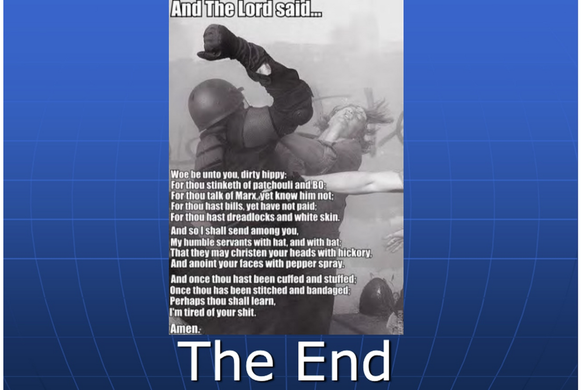 Wow, This Crazy Violent Portland Police Training Slide Is ... Pretty Much What You’d Expect