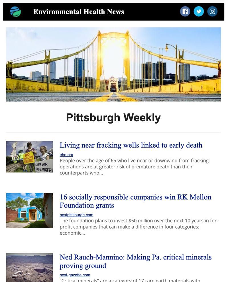 Pittsburgh newsletter sample photo