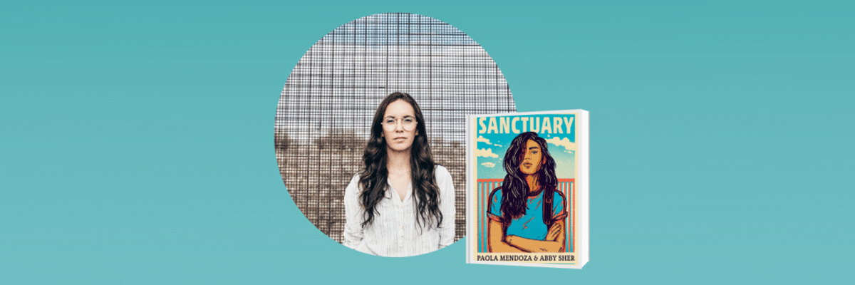 images of Paola Mendoza and her book "Sanctuary"