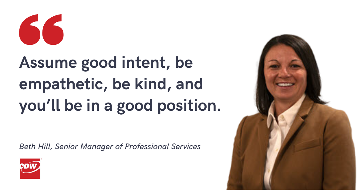 Blog post header with quote from Beth Hill, Senior Manager of Professional Services at CDW