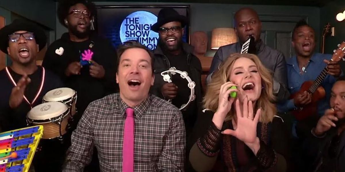 Watch Adele and the Roots cover "Hello" with Classroom Instruments
