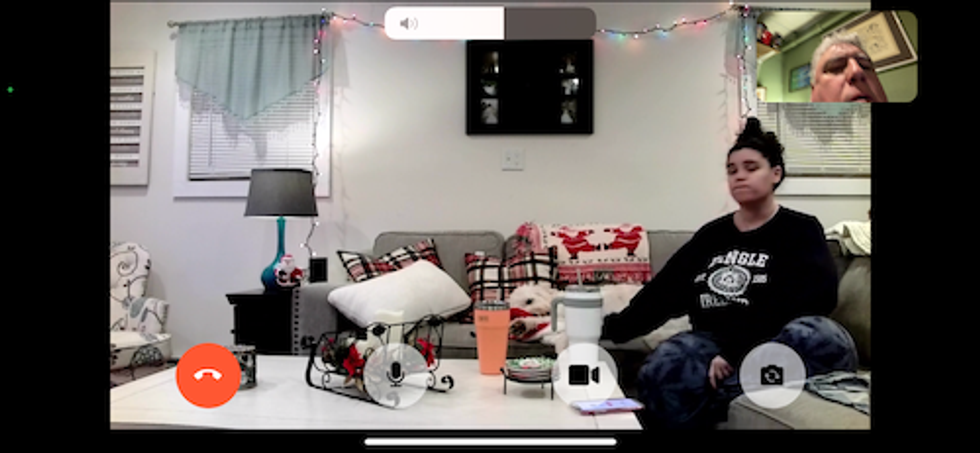 A video call from your TV in progress using ONSCREEN