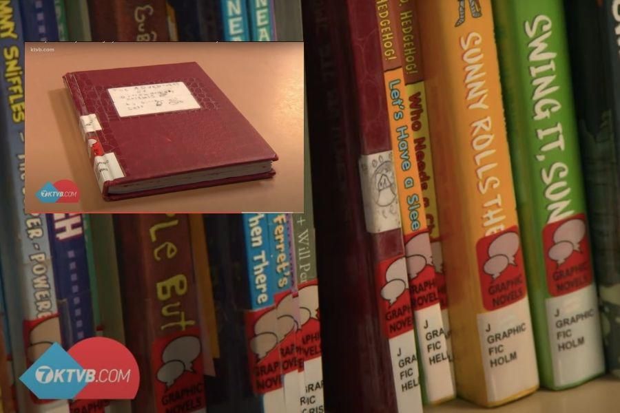 8-yr-old put his own homemade book into library circulation pic