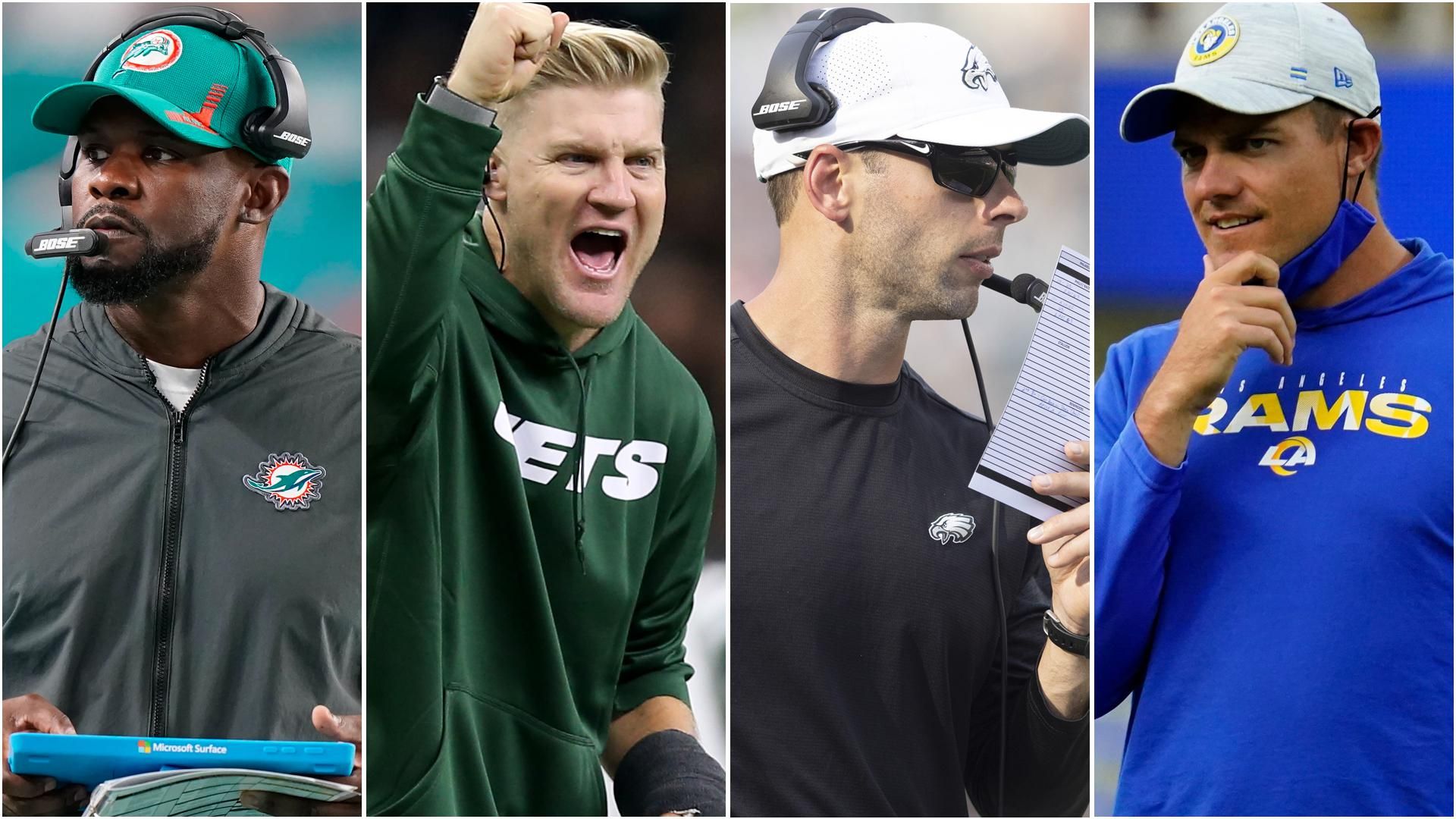 Brian Flores, Josh McCown, Jonathan Gannon, Kevin O'Connell