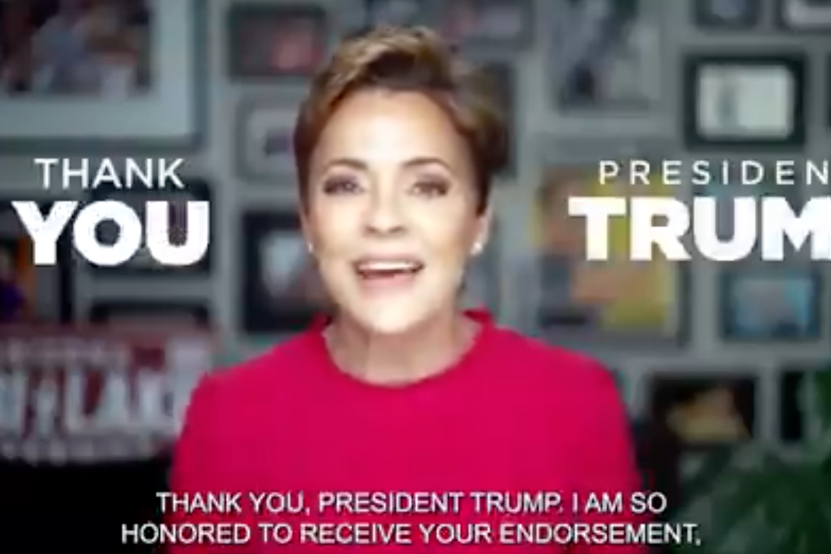 Kari Lake, text: Thank you president Trump, I am so honored to receive your endorsement