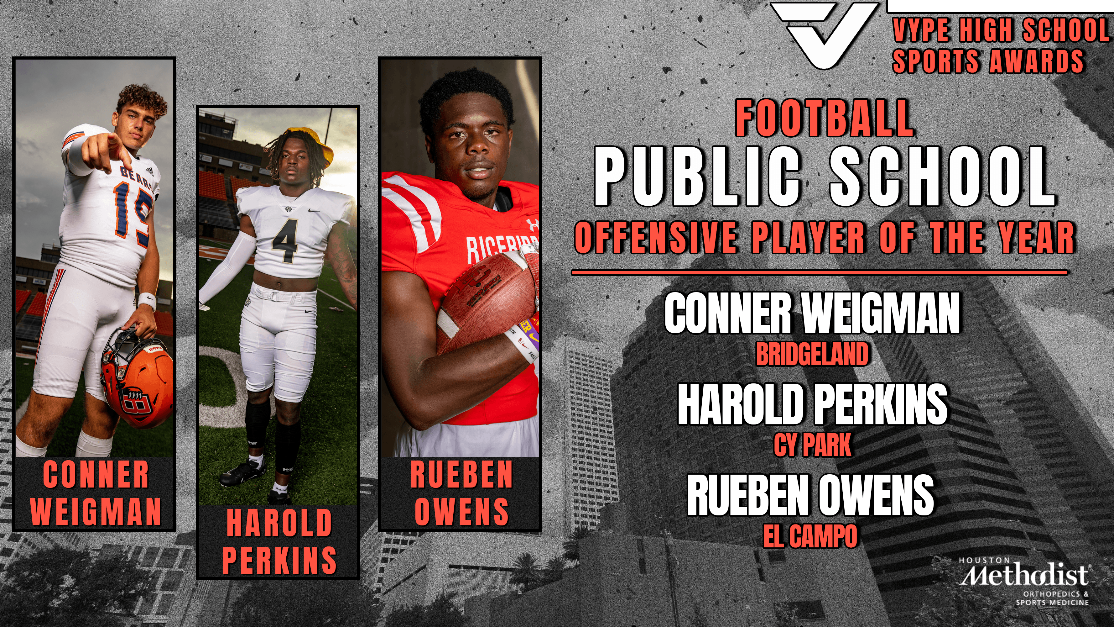 VYPE AWARDS: Public School Football presented by Houston Methodist Orthopedics & Sports Medicine