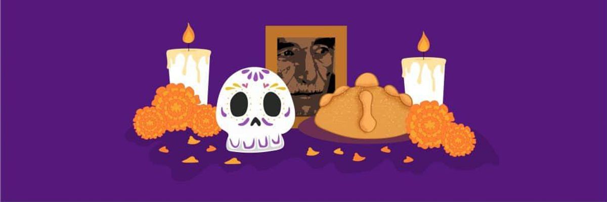 Graphic of necessities to build an ofrenda.