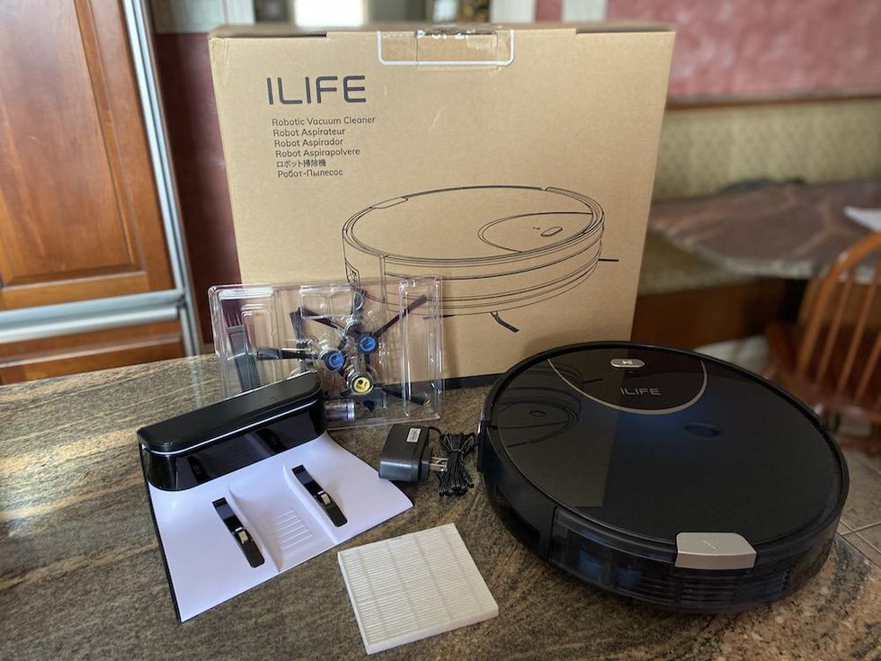 ILIFE V80 Max Robot Vacuum unboxed on a countertop