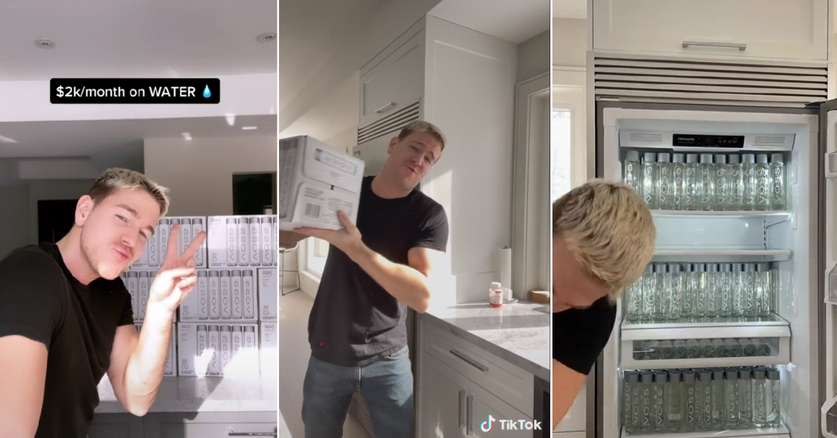'Water Snob' Sparks Debate After Revealing He Spends $2k A Month On 'High-End' Bottled Water In Viral TikTok