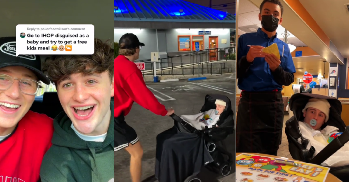 TikToker Goes Viral After Disguising Himself As A Baby To Get A Free Kids' Meal At IHOP