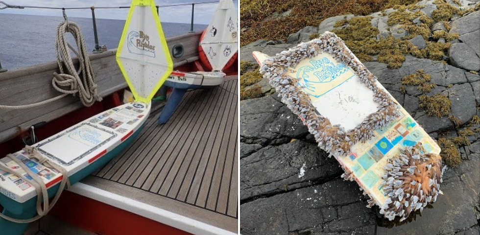 A small boat made by middle schoolers sailed across the ocean all the way to Norway